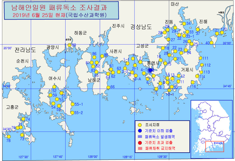 그림입니다.

원본 그림의 이름: 남해안 패독조사결과-19-52차-20190625.jpg

원본 그림의 크기: 가로 814pixel, 세로 559pixel