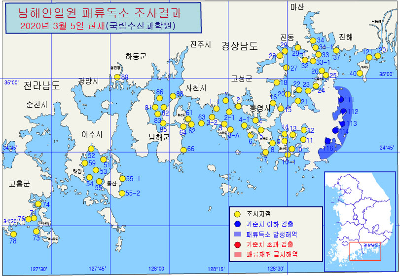 그림입니다.

원본 그림의 이름: 남해안 패독조사결과-20-7차-20200305.jpg

원본 그림의 크기: 가로 811pixel, 세로 559pixel