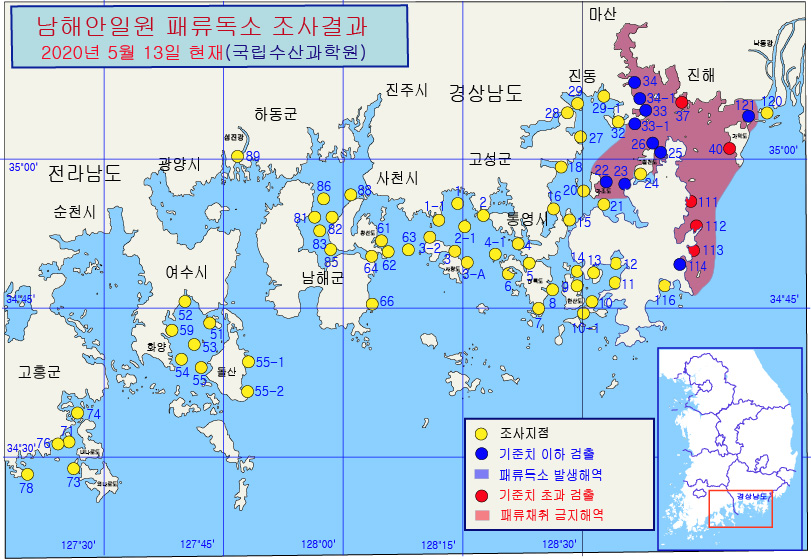 그림입니다.

원본 그림의 이름: 남해안 패독조사결과-20-39차-20200513.jpg

원본 그림의 크기: 가로 811pixel, 세로 559pixel