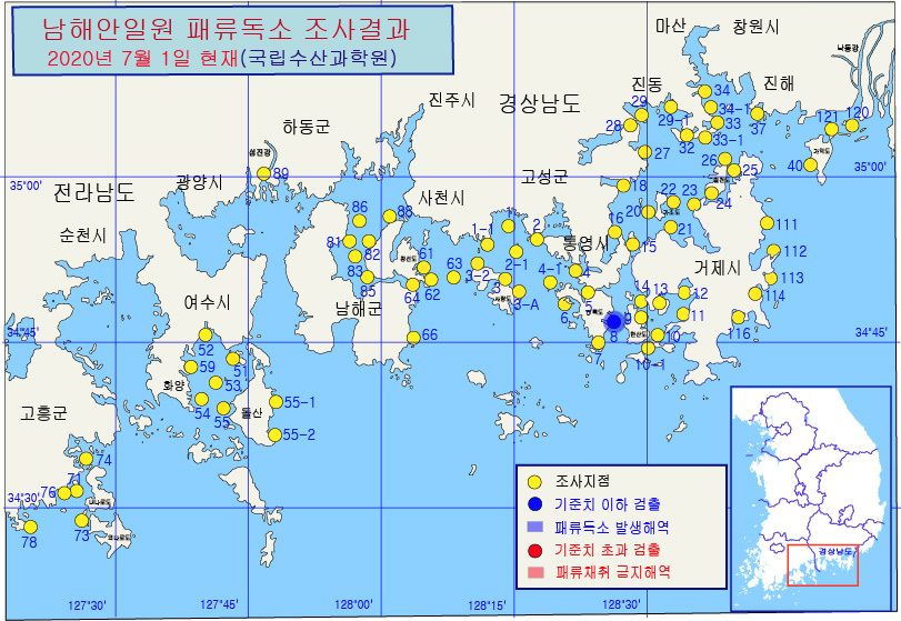 그림입니다.

원본 그림의 이름: 남해안 패독조사결과-20-63차-20200701.jpg

원본 그림의 크기: 가로 811pixel, 세로 559pixel